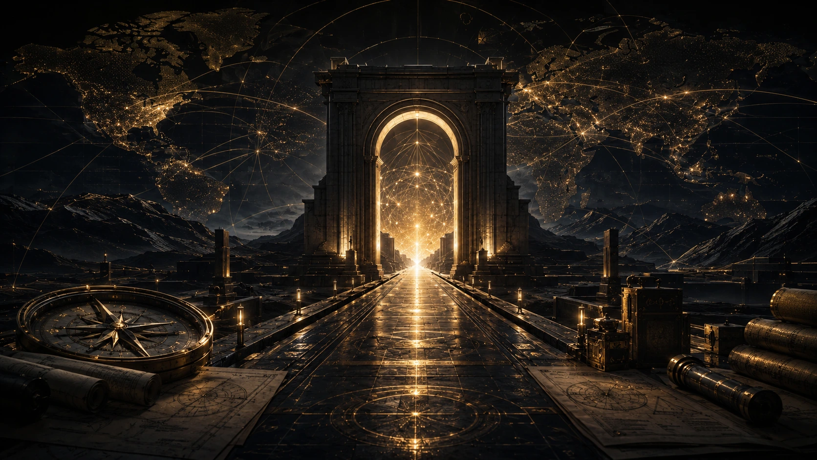 A conceptual file image showing human intention passing through interfaces, platforms, AI agents, payment rails, and machine mediation before reaching the world.
